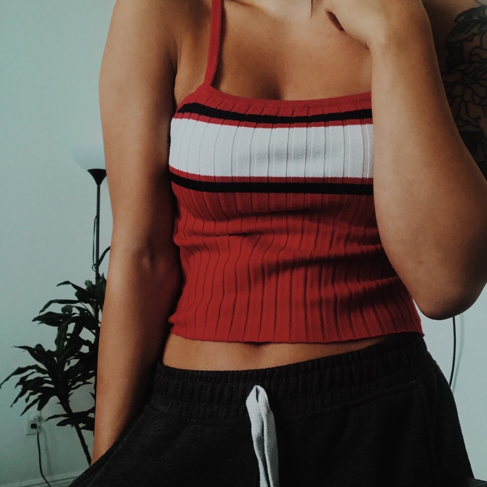 red tank top